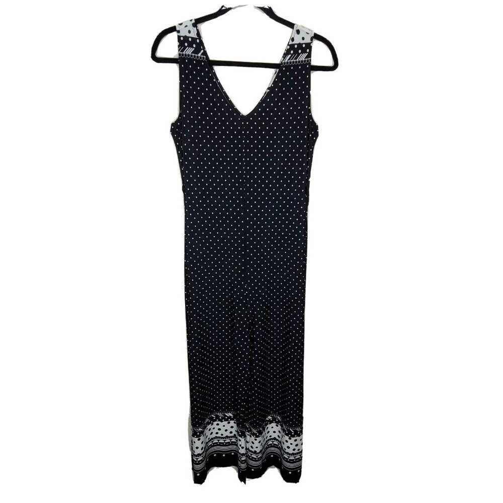 John Paul Richard Jumpsuit Womens Medium Black White Polka Dot Cropped Stretch